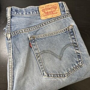 Vintage Levis 505 Men 36x34 Fits 34x32 Red Tab 100% Cotton Thrashed Y2K
